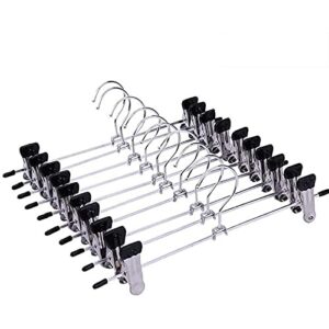 10pcs metal pants hangers skirt hangers with clips trouser clip hangers clothes hangers rack non slip hanging hook for skirts jeans