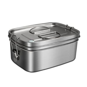 afranti stainless steel bento lunch box, leak-proof bento lunch box for kids 50oz stainless bento lunch box for adults bento box for sandwich, pasta and fruit, perfect for work school lunch