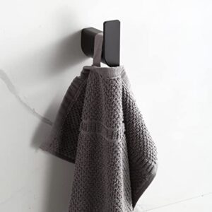 LUXJOY Bathroom Towel Hook Black, SUS304 Stainless Steel Robe Coat and Clothes Hook, Heavy Duty Waterproof Wall Hook for Bathroom & Kitchen, Wall Mounted Matte Black