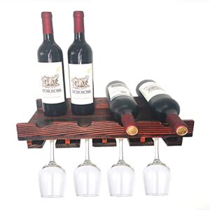 hivvi wall mounted wine rack, designed specifically for wine bottles glass, floating 16.5 inch wooden shelf,home and kitchen decor