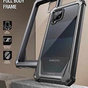 Poetic Guardian Case Designed for Samsung Galaxy A42 5G, Built-in Screen Protector Work with Fingerprint ID, Full Body Hybrid Shockproof Bumper Cover Case, Black/Clear