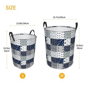 Large Laundry Hamper Collapsible Laundry Baskets Navy Woodland Deer Mountain Arrows Buffalo Washing Bin Waterproof Lightweight Storage Bin for Toy Organizer Nursery