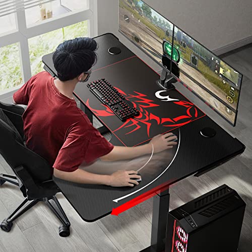 EUREKA ERGONOMIC Standing Desk L Shaped, 60 Inch Gaming Desk Electric Height Adjustable Dual Motor Rising Sit Stand Up Corner Desk for Computer Home Office, Smart Memory Preset Mousepad, Large, Left