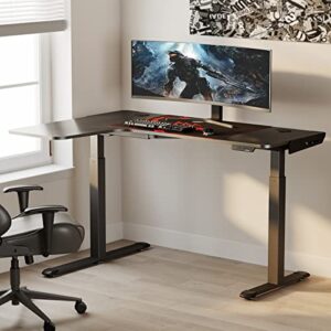 EUREKA ERGONOMIC Standing Desk L Shaped, 60 Inch Gaming Desk Electric Height Adjustable Dual Motor Rising Sit Stand Up Corner Desk for Computer Home Office, Smart Memory Preset Mousepad, Large, Left