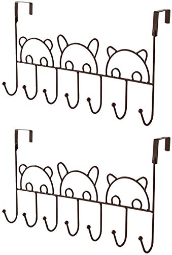 SHIMAJEE Animal Hanger Rack ( Set of 2 ) Over The Door Hanger Rack, Decorative Metal Door Hanger Holder for Coats, Clothes, Hats (Black)