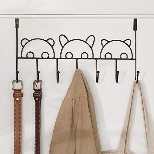 SHIMAJEE Animal Hanger Rack ( Set of 2 ) Over The Door Hanger Rack, Decorative Metal Door Hanger Holder for Coats, Clothes, Hats (Black)