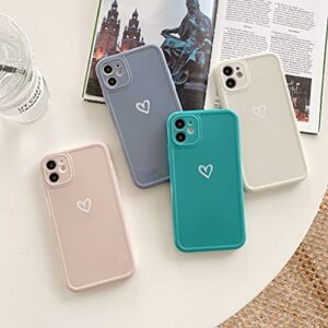 Compatible with iPhone XR Case for Women Girls, Cute Love Heart Pattern Soft Slim TPU Protective Bumper Phone Case for iPhone XR 6.1＂-Blue Gray