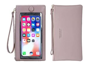 touch screen phone bag case wristlet handbag wallet for women girls (f4 lilac - touch screen)