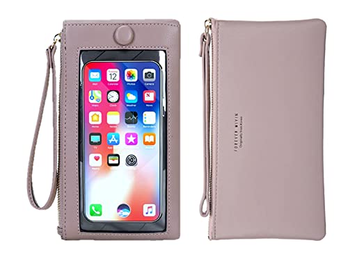 Touch Screen Phone Bag Case Wristlet Handbag Wallet for Women Girls (F4 Lilac - Touch Screen)