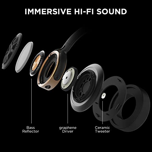 1MORE Hi-Res Triple Driver Over-Ear Headphones Comfortable Foldable Earphones with Hi-Fi Sound, Bass Driven, Tangle-Free Detachable Cable for Smartphones/Android/PC/Tablet - Gold
