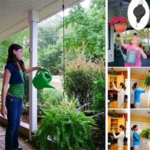 4 Pack Retractable Plant Pulley, Plant Hook Pulley for Garden Baskets Pots and Birds Feeder in Different Height Lower and Raise(Black)