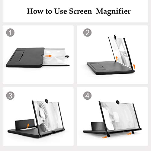 14 inch Screen Magnifier for Cell Phone, Phone Screen Magnifier, 2022 Upgraded Version Screen Amplifier, Mobile Phone Magnifying Screen, Foldable Smartphone Screen Magnifier