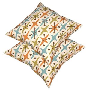 Vazzio Throw Pillow Covers Set of 2, Mid Century Modern Abstract Star Pattern Decorative Pillow Cases Soft Cushion Covers for Home Sofa Couch Bed 18x18 Inches