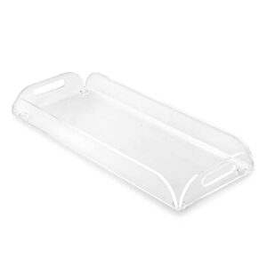 Huang Acrylic Clear Rectangle Serving Food Tray, Appetizer Tray for Parties, Holidays, Family Dinner, 6x15 inches