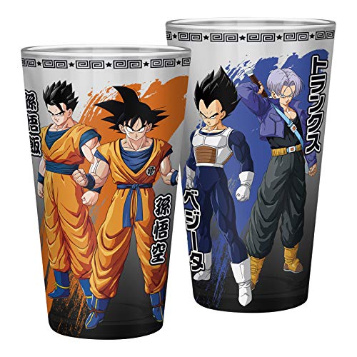 ABYstyle Dragon Ball Z: Kakarot Saiyans 1 Glass Pint Size Drinking Glass 14 Oz DBZ Drinkware Home Essentials DBZ Anime Manga Gifts