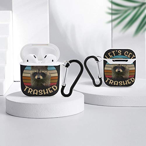 Funny Animals Raccoons Airpods Case Cover for Apple AirPods 2&1 Cute Airpod Case for Boys Girls Silicone Protective Skin Airpods Accessories with Keychain