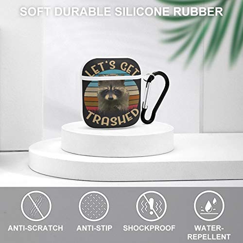 Funny Animals Raccoons Airpods Case Cover for Apple AirPods 2&1 Cute Airpod Case for Boys Girls Silicone Protective Skin Airpods Accessories with Keychain