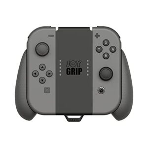 skull & co. joygrip for nintendo switch joy-con controller: rechargeable handheld joystick remote control holder with interchangeable grips - gray