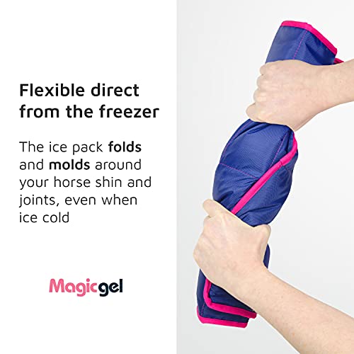 Horse Ice Pack - Cooling Leg Wraps for Hock, Ankle, Knee, Legs, Boots, and Hooves. (Twin Ice Boot, by Magic Gel)