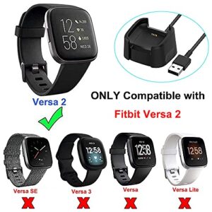 EXMRAT Compatible with Fitbit Versa 2 Charger, Replacement USB Charging Dock Stand Cable for Versa 2 Smart Watch (ONLY for Versa 2)