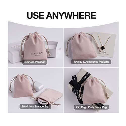 PandaSew 20 pack Drawstring Bag Suede Jewelry Packaging Pouch for Jewelry,Gift,Earrings Necklace Rings Antiques, 4"x 3.15", Pink