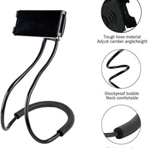 Cell Phone Stand Hanging on Neck Upgraded, Juerly Hands-Free Mobile Phone Holder Clip on Bed/Table 360¡ã Rotation iPhone Tablet Mount Bracket, 27.6''/70 cm Length for 4.7''-7.6'' Screen