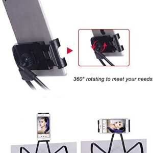 Cell Phone Stand Hanging on Neck Upgraded, Juerly Hands-Free Mobile Phone Holder Clip on Bed/Table 360¡ã Rotation iPhone Tablet Mount Bracket, 27.6''/70 cm Length for 4.7''-7.6'' Screen