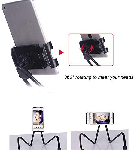 Cell Phone Stand Hanging on Neck Upgraded, Juerly Hands-Free Mobile Phone Holder Clip on Bed/Table 360¡ã Rotation iPhone Tablet Mount Bracket, 27.6''/70 cm Length for 4.7''-7.6'' Screen