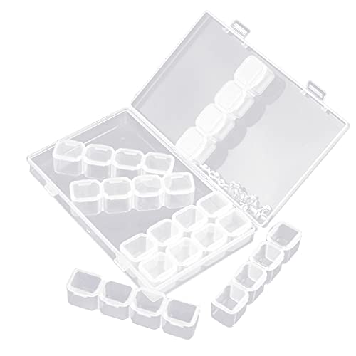 Dsxnklnd Diamond Painting Storage Box, 28 Grids Transparent Plastic Diamond Painting Storage Boxes & Organizers Storage of Small Objects and Crafts