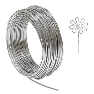 tenn well 2mm aluminum wire, 100 feet 12 gauge sculpting wire, bendable metal wire for armature, jewelry making, doll making, crafting, modeling, bonsai training