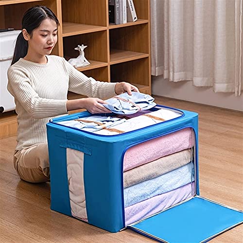 ZyHMW Large Foldable Clothing Storage Bags 3PCS, 66L Clothes Storage Bins, Thick Fabric Closet Organizers and Storage