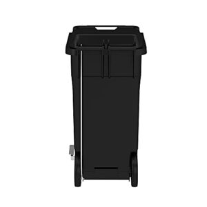 Safco Products Plastic Step-On Trash Can for Hands-Free Disposal, Great for Home/Commercial Use, 32 Gallon, Black (9926BL)