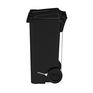 Safco Products Plastic Step-On Trash Can for Hands-Free Disposal, Great for Home/Commercial Use, 32 Gallon, Black (9926BL)