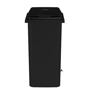 Safco Products Plastic Step-On Trash Can for Hands-Free Disposal, Great for Home/Commercial Use, 32 Gallon, Black (9926BL)