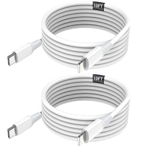 iphone usb c to lightning cable 2pack 10ft [apple mfi certified] extra long iphone fast charger cable type c charger cord for iphone 14/13 pro max/13 pro/13/12/11/ipad pro/x/xs/xr/8/8 plus/se and more