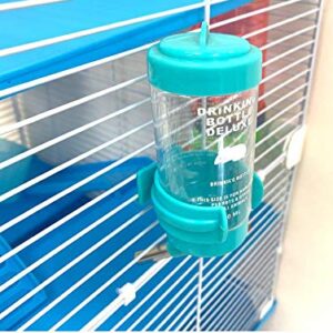 Large 3-Levels Dwarf Hamster Expandable and Customizable Habitat House Cage for Rodent Gerbil Mouse Mice Rat with Crossover Tube Tunnel (24" L x 12.5W x 16" H, Blue)