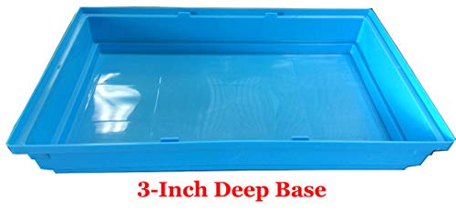 Large 3-Levels Dwarf Hamster Expandable and Customizable Habitat House Cage for Rodent Gerbil Mouse Mice Rat with Crossover Tube Tunnel (24" L x 12.5W x 16" H, Blue)