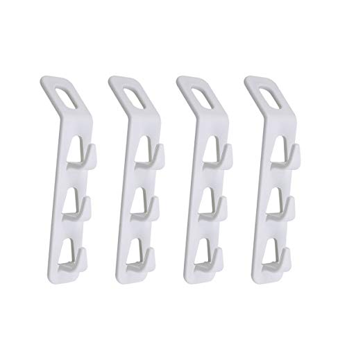 PZRT 4pcs Multi-Function Multi-Layer Cabinet Clothes Connection Folding Storage Clothes Rack Hanger Household Strong Load-Bearing Closet Hook Space Saving Series Cascading Clothes Hanger Hooks, White