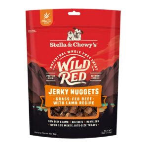 stella & chewy's wild red jerky nuggets dog treats beef & lamb recipe, 6 oz. bag