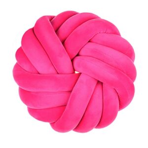 mauuwy hot pink throw pillows knot pillow 14x14 round velvet pillows for couch chair cushion sofa round decorative pillow garden lumbar pillows for living room kitchen bedroom car