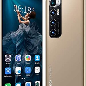 WWJ 4G Smartphone SIM Free Android Phones Unlocked, Android 10.0 Octa-core 16GB ROM, Mobile Phone, 6.8" HD Full Screen, 5600mAh Big Battery,Golden