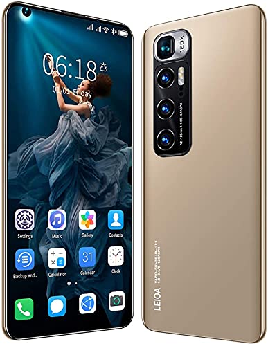 WWJ 4G Smartphone SIM Free Android Phones Unlocked, Android 10.0 Octa-core 16GB ROM, Mobile Phone, 6.8" HD Full Screen, 5600mAh Big Battery,Golden