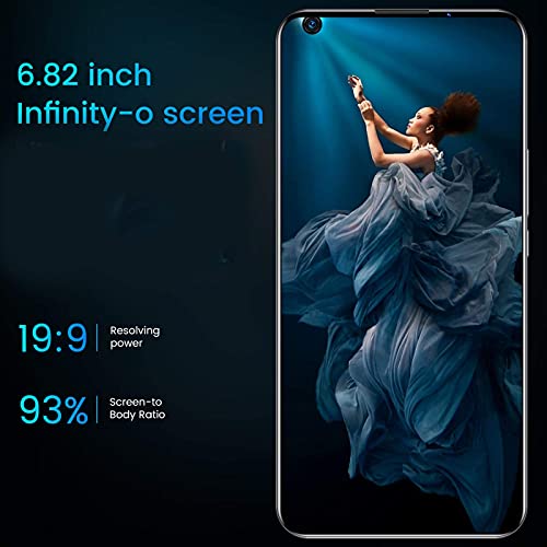 WWJ 4G Smartphone SIM Free Android Phones Unlocked, Android 10.0 Octa-core 16GB ROM, Mobile Phone, 6.8" HD Full Screen, 5600mAh Big Battery,Golden