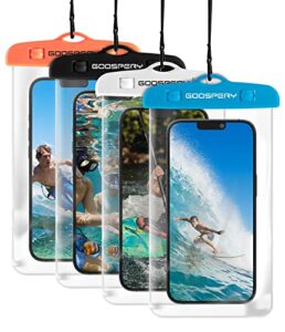 goospery [4-pack] universal waterproof phone pouch, underwater cellphone dry case beach bag compatible with iphone 14 13 12 11 pro max mini xs xr, galaxy s23 s22 s21 s20 ultra note20 up to 6.8"