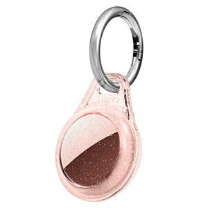 cyrill air tag keychain with key ring designed for air tag case cover (2021) - rose glitter