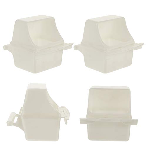 4pcs Bird Water Bowls Bird Feeding Cage Plastic Cups Large Bird Feeding Boxes for Parakeet Cockatiel Conure Lovebird Canary Budgie Macaw African Grey Small Animals Feeder Cockatoo Bird Food Bowl