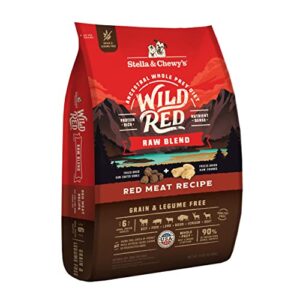 stella & chewy's wild red dry dog food raw blend high protein grain & legume free red meat recipe, 21 lb. bag