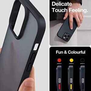 TORRAS Shockproof Compatible for iPhone 13 Pro Max Phone Case, [Military Grade Drop Protection] [Sleek Premium Touch] Translucent Matte Phone Case for iPhone 13 Pro Max Case, Guardian Series, Black