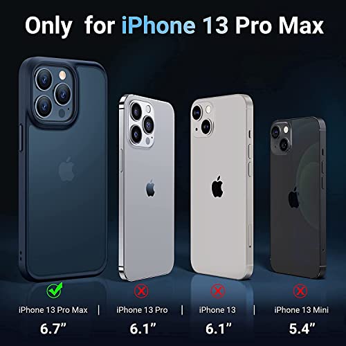 TORRAS Shockproof Compatible for iPhone 13 Pro Max Phone Case, [Military Grade Drop Protection] [Sleek Premium Touch] Translucent Matte Phone Case for iPhone 13 Pro Max Case, Guardian Series, Black