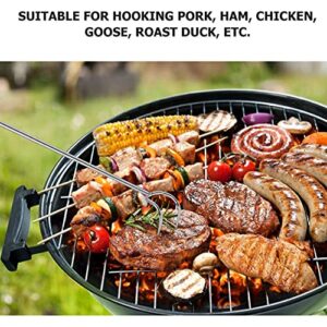 YARDWE Barbeque Grill Meat Hook Stainless Steel Double Hooks Roast Duck Hook Bacon Hams Meat Processing Butcher Hook Hanging Drying BBQ Grill Hanger Cooking Smoker Hook Tool Clothes Rack Heavy Duty